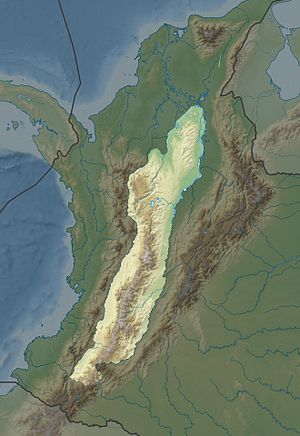 Ausdehnung der Zentralkordillere in Kolumbien
