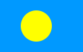 Flagge Palaus seit 1980. Sie stellt den Vollmond über dem Pazifischen Ozean dar.