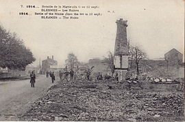 The destroyed village during the First Battle of the Marne