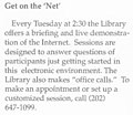 Image 181997 advertisement in State Magazine by the US State Department Library for sessions introducing the then-unfamiliar Web (from History of the World Wide Web)