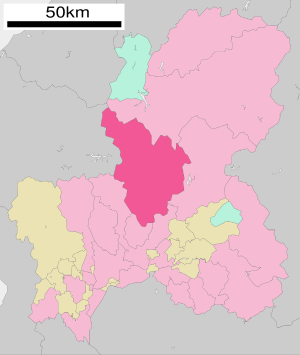Lage Gujōs in der Präfektur
