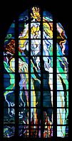 God the Creator by Stanisław Wyspiański, this window has no glass painting, but relies entirely on leadlines and skilful placement of colour and tone. Franciscan Church, Kraków (c. 1900)