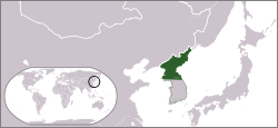 Location of northern Korea