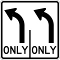 R3-H8be Lane Use Control Sign (L-L)