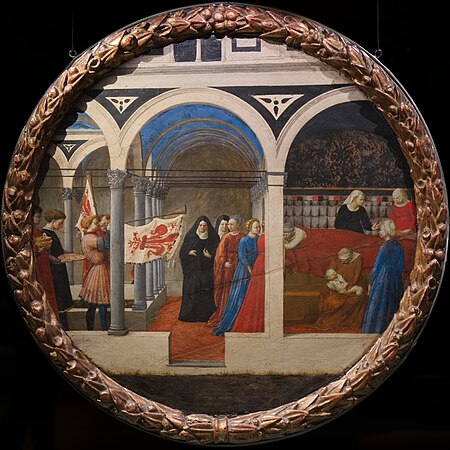 Der Geburtsteller Masaccios von um 1423 gilt als eines der frühesten erhaltenen zentralperspektischen Darstellungen