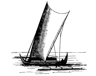1863 illustration of a kora-kora warship in Maluku