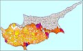 Population map of the Republic of Cyprus