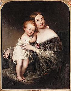 Princess Marie Baden Duchess of Hamilton and Child