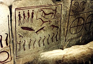 Chariot petroglyph, Kivik grave, Sweden.