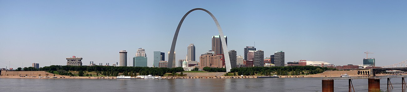 St. Louis, Missouri, viewed from East St. Louis, Illinois.