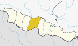 Sarlahi District (dark yellow) in Madhesh Province