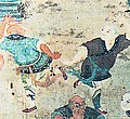 Image 45Depiction of fighting monks demonstrating their skills to visiting dignitaries (early 19th-century mural in the Shaolin Monastery). (from Chinese martial arts)