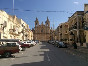 St. Catherine of Alexandria Parish Church, as viewed from Mattia Preti in Malta