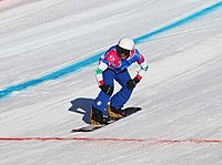 Niccolo Colturi beim Team-Ski-Snowboard-Cross-Wettbewerb
