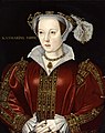 Queen Catherine Parr, c. 1545. The original is in the National Portrait Gallery, London, with a copy in the collection of Trinity College, Cambridge.[18]