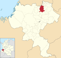 Location of the city Santander de Quilichao.