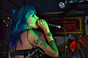 Dinah Cancer in 2007 with the reformed 45 Grave at Blue Cafe, Long Beach, CA