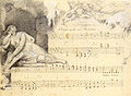 Fanny Hensel: Januar; Autograph mit Illustration von Wilhelm Hensel