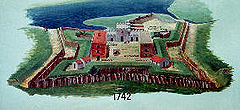 Historical layout of the colonial fort