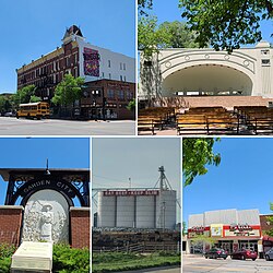 Historic Windsor Hotel, the Garden City Ampitheater, the Depot Monument, Eat Beef Sign, Historic State Theatre