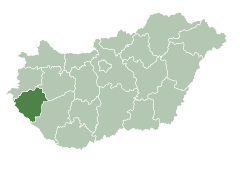 Zala County within Hungary