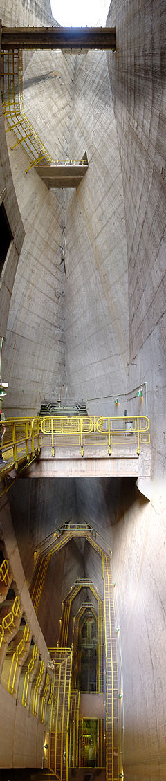 Inside the dam structure