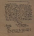 Possibly the last letter of Rev. Ringeltaube to someone, asking to forward another enclosed letter to his sister (Dated on 24 September 1816, from Malacca)
