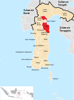 Location within South Sulawesi