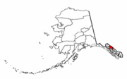 Map of Alaska highlighting Juneau Borough