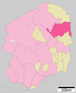 Location of Ōtawara in Tochigi Prefecture