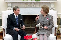 photograph of Thatcher and Reagan in 1988