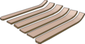 Slats aligned, before forming the threshing board