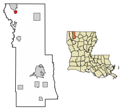 Location of Cullen in Webster Parish, Louisiana.