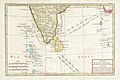 1780 map of southern India by the French cartographer Rigobert Bonne.
