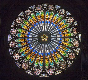 The rose window in the narthex
