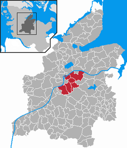Map of Rendsburg-Eckernförde highlighting Osterrönfeld