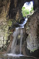 The waterfall within the grotto