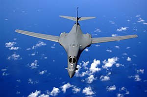 B-1B Lancer over the Pacific Ocean