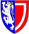The arms of Dervorguilla of Galloway and her husband John de Balliol; the latter's orle is dimidiated