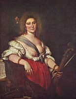 Gambenspielerin (The Viola da gamba Player), by Bernardo Strozzi, c. 1630–1640; portrait is of composer Barbara Strozzi (1619-1677) – Gemäldegalerie, Dresden.