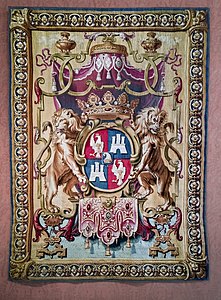 Tapestry with arms of the Tiepolo family