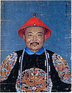 The Choros-Oirat leader Dawachi in Qing costume, after the Dzungar-Qing War. Painting by Jean Denis Attiret.