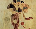 Emperor Taizu of Song playing cuju with Prime Minister Zhao Pu, by the Yuan-era painter Qian Xuan (1235–1305)