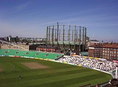 The Oval Gasholders just outside The Oval cricket ground in London