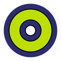 In the Green Granite design, the secondary (Dick) is also a set of concentric spheres. The lithium-6 deuteride (green) was placed around the uranium-235 core (dark blue) which was enclosed by a uranium-235 tamper. The design used in the Grapple 1 and 3 tests had fourteen layers; the one used in Grapple X had just three. It was imploded by the fission Tom.