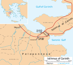 Map of ancient Corinth