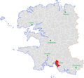 Concarneau's location in Finistère