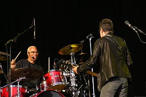 Tony "Thunder" Smith (on drums) with Lou Reed