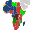 Image 5Areas controlled by European powers in 1939. British (red) and Belgian (marroon) colonies fought with the Allies. Italian (light green) with the Axis. French colonies (dark blue) fought alongside the Allies until the Fall of France in June 1940. Vichy was in control until the Free French prevailed in late 1942. Portuguese (dark green) and Spanish (yellow) colonies remained neutral. (from History of Africa)