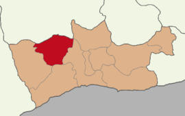 Map showing Mazıdağı District in Mardin Province